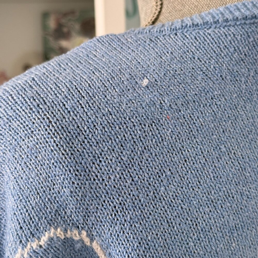 Sincerely Jules Blue Smiley Sweater – Size M - Picture 6 of 6